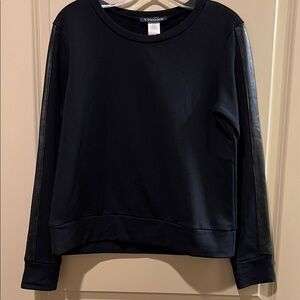 Vigoss Women's Black Sweatshirt with Leather Accents
